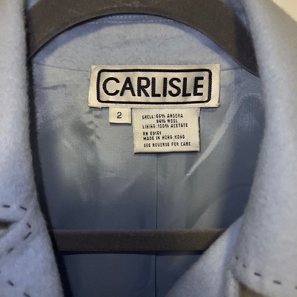 CARLISLE light blue luxury angora wool jacket blazer - Picture 2 of 4